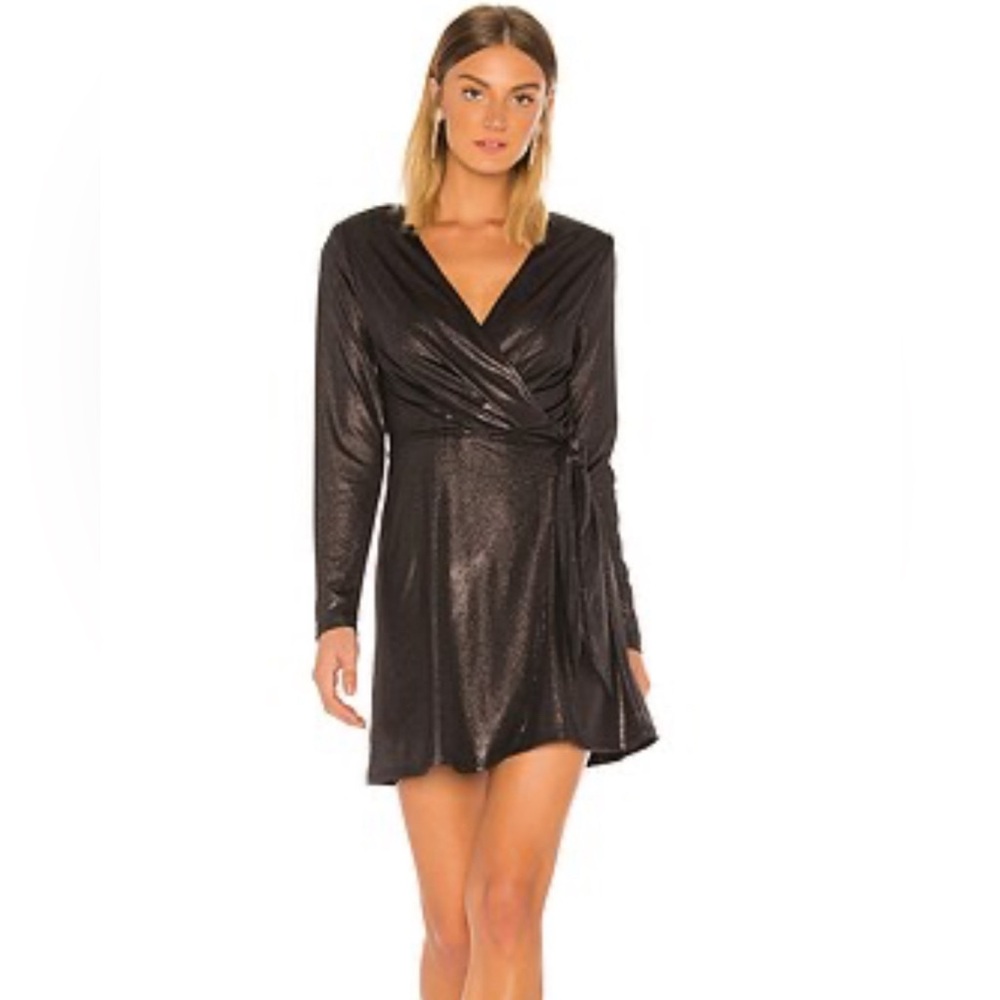 NWT BCBG Metallic Wrap Dress